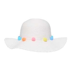Girls Hats: Pastel Pompom Sunhat