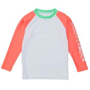 Sustainable: White Coral Sleeve Sustainable Rash Top