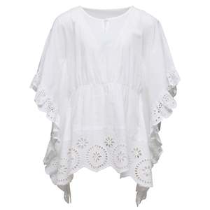 Girls Beachwear: Cesci White Eyelet Cover Up