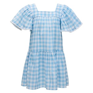 Girls Beachwear: Cornflower Gingham Dress