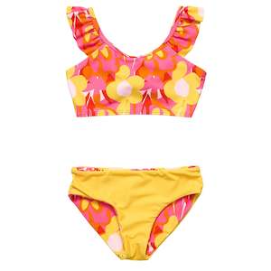 Girls Bikinis: Pop of Sunshine Frill Crop Bikini