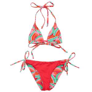 Girls Bikinis: Geo Melon Sustainable Triangle Bikini