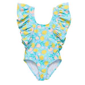 Baby Girl: Lemon Drops Wide Frill Swimsuit