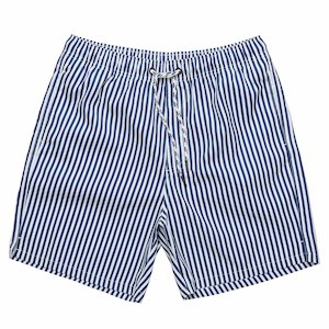 Mens: Mens Denim Stripe Comfort Lined Swim Short