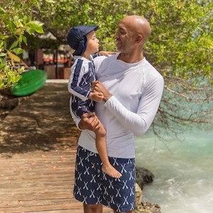 Mens Rash Tops: Men's Sustainable White Long Sleeve Rash Top