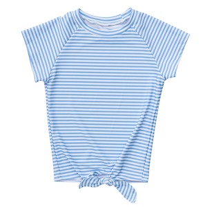 Powder Blue Sustainable Stripe Knot SS Rash Top - FINAL SALE