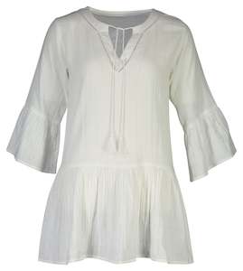 Ladies White Organic Cotton Kaftan