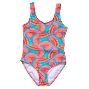 Sustainable Geo Melon: Geo Melon Sustainable Tie Back Swimsuit