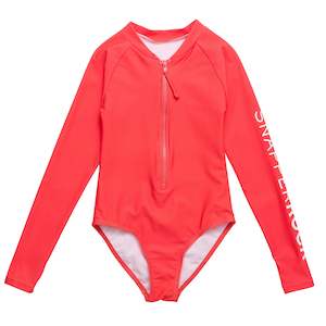 Sustainable Geo Melon: Watermelon Sustainable LS Surf Suit