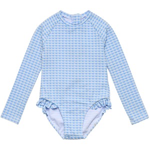 Seaside Gingham Leg Frill Surf Suit