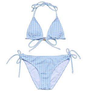 Girls: Seaside Gingham Charm Triangle Bikini