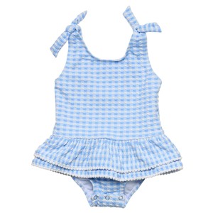 Baby: Seaside Gingham Skirt Swimsuit