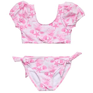 Girls: Pink Lagoon Puff Sleeve Bikini