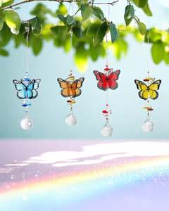 Windchimes Mobiles Hanging Ornaments: Butterfly with Crystals
