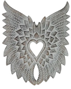 Wall Art: Angel Wings - Whitewash