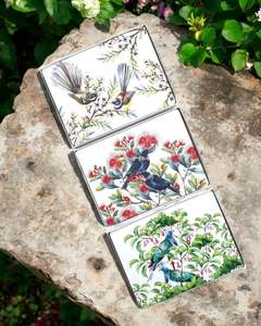 Placemats Coasters: Cork Placemats Native Twin Birds