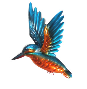 Souvenirs: Kingfisher - Wings Up - Metal Wall Hanging