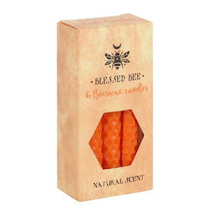 Candles Accessories: Orange Beeswax Spell Candles - Confidence