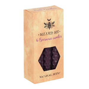 Candles Accessories: Purple Beeswax Spell Candles - Prosperity