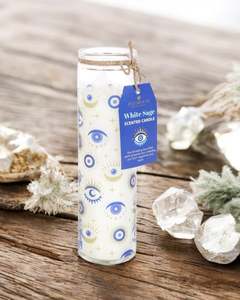 Candles Accessories: All Seeing Eye White Sage Tube Candle