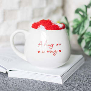 Cups Mugs Teapots: Hug in a Mug Heart Mug and Socks Set NEW!