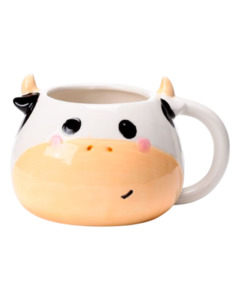 Cups Mugs Teapots: Cow Head Ceramic Shaped Mug