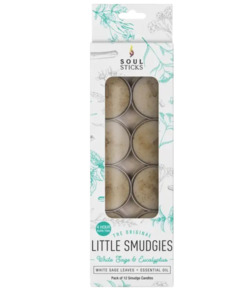 Smudge Sage Palo Santo: White Sage & Eucalyptus - Little Smudgies Teelight Candles