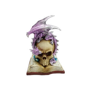 Skull on book with Purple Dragon NEW!
