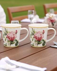 Mugs: Redoute Rose Mug Set of 2