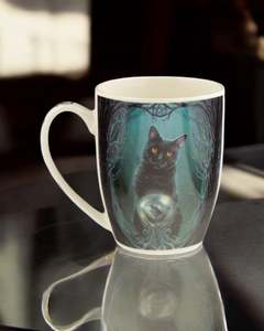 Mugs: Black Cat with Crystal Ball Mug