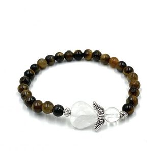 Crystal Jewellery: Tiger Eye Crystal Heart Guardian Angel Bracelet