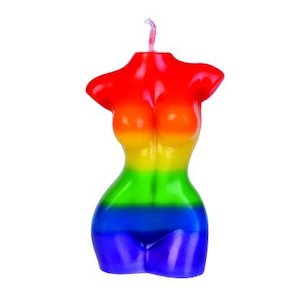 Candles Accessories: Female Body Candle Rainbow Pride