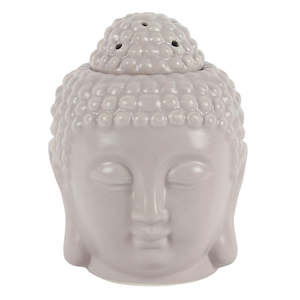 Oil Burners: Small Grey Buddha Head Oil Burner NEW!