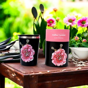 NZ Double Walled S/S Tumbler - Fantail and Camelia