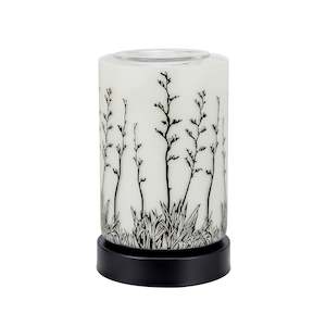 White Glass Flax LED Warmer