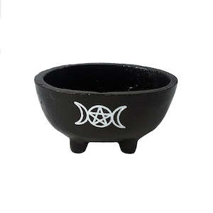 Cauldrons: Triple Moon Pentacle Small Aluminium Oval Cauldron NEW!