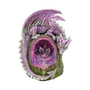 Back Flow Incense Burners: Purple Dragon On Geode Backflow Burner NEW!