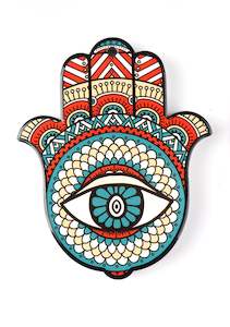 Decorative Plaques: Ceramic Hamsa Hand