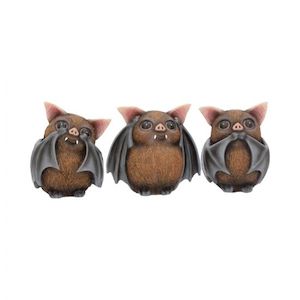 Three Wise Bats SEE, HEAR & SPEAK NO EVIL