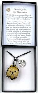 Crystal Jewellery: Braided Stone Necklace Honey Jade