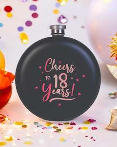 Adults: Happy 18th Birthday Round Flask