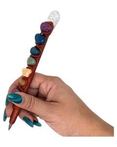 New: Chakra Crystal Pen – 7 Stone Handmade Refillable Ballpoint