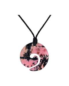 New: Rhodonite Koru Pendant