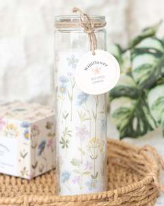 Candles Accessories: Floral Print Wildflower Tube Candle NEW!