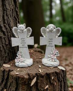 Cat & Dog On Memorial Cross