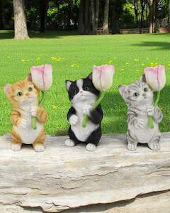 Standing Kittens with Roses