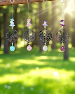 Windchimes Mobiles Hanging Ornaments: Silver ButterFly Hanging Suncatchers with Gems