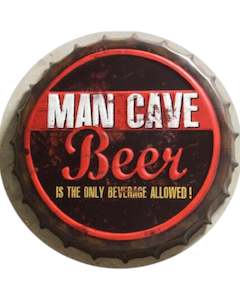 Mancave Beer Bottle Top Sign