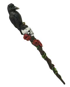 Wicca Pagan: Raven on Skull Magick Wand