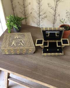 Jewellery Box Elephant Design Brass Finish